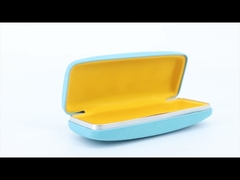 Clamshell Sunglass Case Embossed Logo Metal Glasses Case