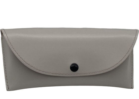 White Classic Custom Leather Glasses Case 171x76x38mm