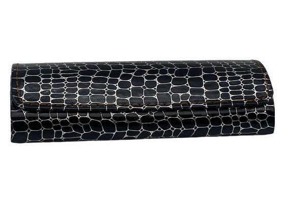 Portable Black Grid PU Leather Hard Case Glasses Case