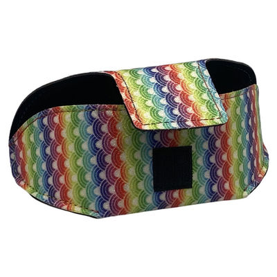 Colorful Folding Handmade Hook Loop 17.1CM Leather Eyeglass Case