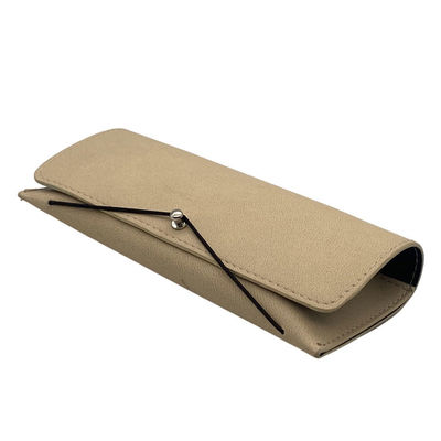 Custom Gold 18CM Leather Glasses Case With Embossed Logo