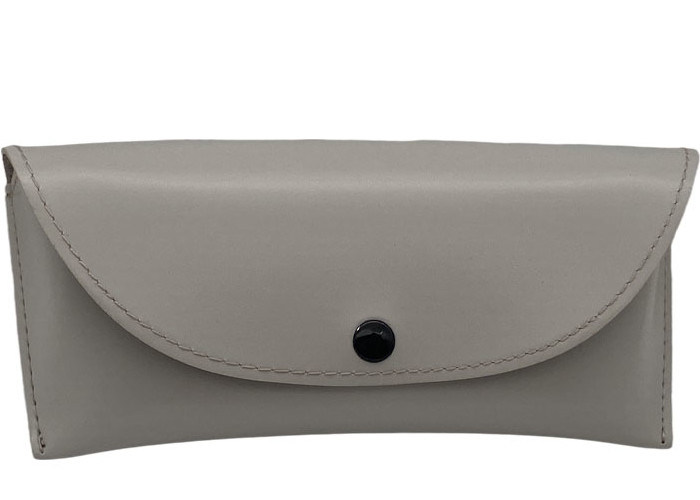 White Classic Custom Leather Glasses Case 171x76x38mm